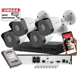 Zestaw do monitoringu 4 kamery IP Hikvision IPCAM-B5 5Mpx