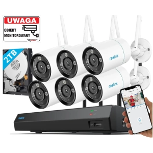 Monitoring Wifi zestaw 6 kamer W320X 4Mpx ColorX Smart Detekcja Mikrofon + Rejestrator + Dysk 2TB