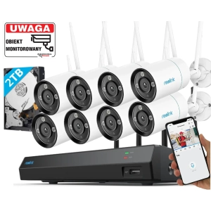 Zestaw WiFi 8 kamer W320X 4Mpx ColorX Smart Detekcja Mikrofon + Rejestrator + Dysk 2TB