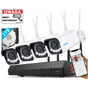 Zestaw kamer WiFi 4K z obiektywem MotoZoom Reolink 4x kamera W430 8Mpx Smart Detekcja Mikrofon