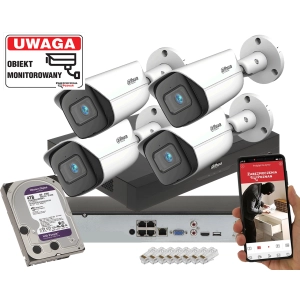 Zestaw mocnych kamer IP do domu Dahua 4x Kamera IPC-HFW3842E-AS-0280B 8MPx Wizsense AI SSA SMD