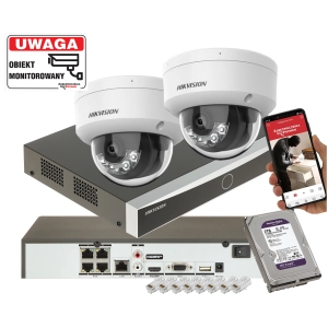 Zestaw na 2 kamery IP Hikvision DS-2CD1183G2-LIUF 8Mpx Smart Hybrid Light + detekcja ruchu