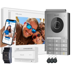 Zestaw wideodomofonowy HD-VIS-02-K-W-2LCD HiLook by Hikvision - 2 żyłowy Czytnik, szyfrator, Aplikacja na Furtkę i Bramę