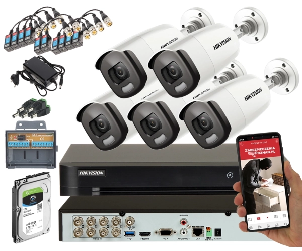 Monitoring kamery nocą w kolorze Hikvision DS-2CE12DFT-F(3.6MM) 2 MPx TurboHD Acusense ColorVu