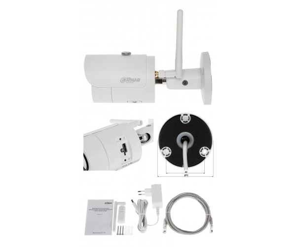 Kamera IP WiFi Dahua tubowa IPC-HFW1435S-W-0280B-S2 4 Mpx MicroSD
