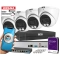 Mocny Zestaw monitoringu IP Inteligentne 4 kamery kopułowe IP BCS-L-EIP15FCR3L3-Ai 1 5MPx Dualny oświetlacz LED + IR Night Color, Aplikacja Mikrofon P