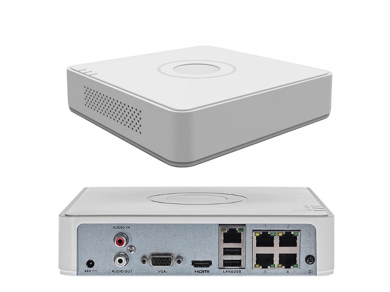 Rejestrator na 4 kamery do 4Mpx z wbudowanym switchem PoE DS-7104NI-Q1/4P Hikvision