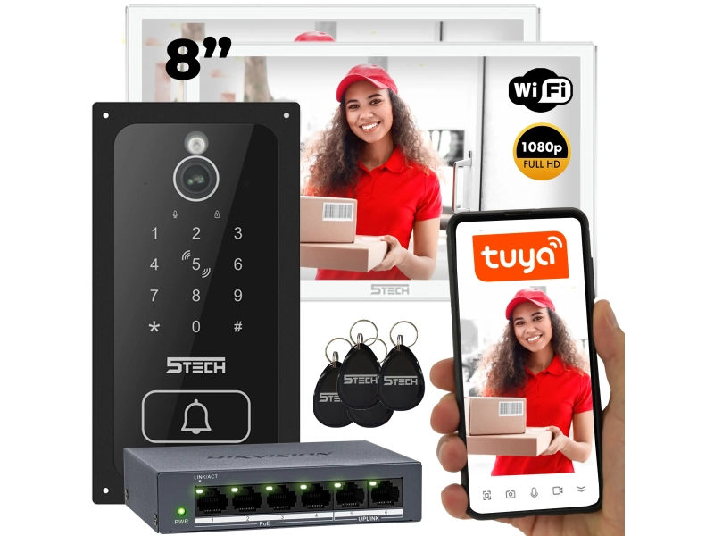 Wideodomofon zestaw 5TECH WIFI 8