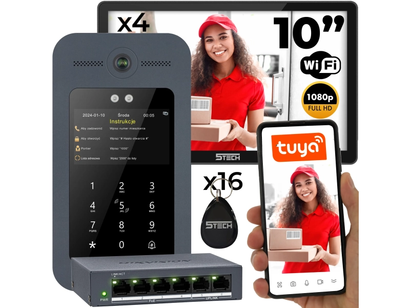 Wideodomofon zestaw 5TECH WIFI 8