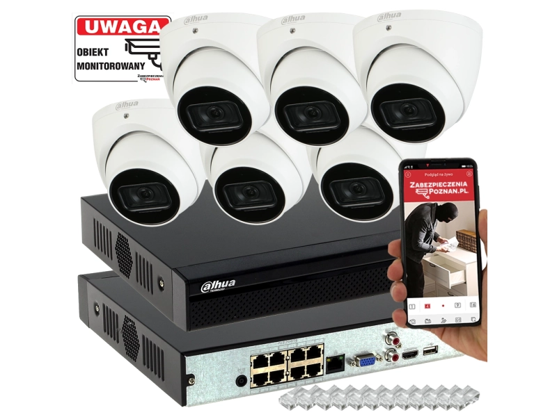 Zestaw do monitorigu Dahua IPC-HDW3841EM-S-0280B-S2 8MPX WizSense AI SSA MicroSD Mikrofon