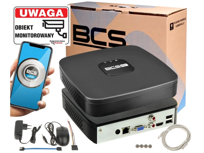 Rejestrator 4 kanałowy BCS-L-SNVR0401-4KE(2) LINE Analityka na 4 kamery IP do 12MPx