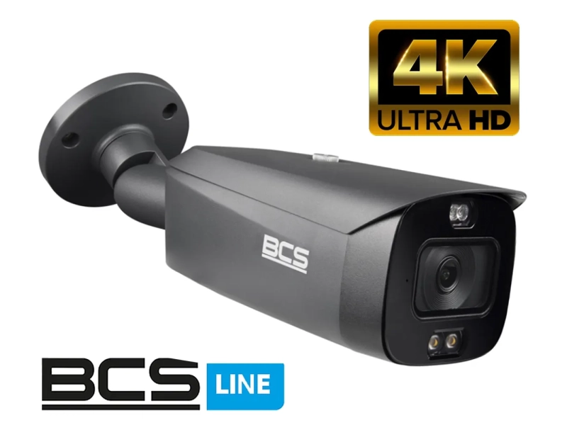 Kamera grafitowa IP BCS-L-TIP58FCR3L3-Ai1-G(2) 8MPx NightColor Odstraszanie Oświetlacz 30m MicroSD RTMP