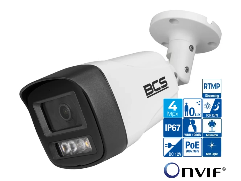 Kamera do streaming BCS-L-TIP14FSR3L3 4MPx Skylight Aplikacja Mikrofon