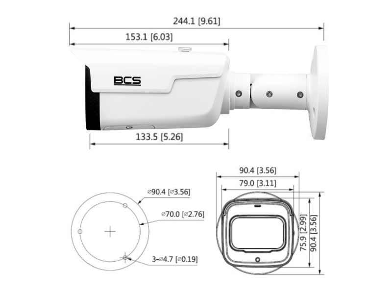Kamera zewnętrzna IP BCS-TIP5401IR-V-VI 4MPX IR60 STARLIGHT MOTOZOOM MICROSD