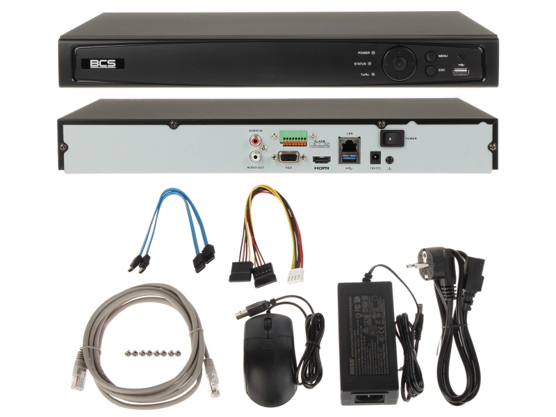 Rejestrator 8 kanałowy BCS-V-NVR0802-4K LINIA VIEW na 8 kamer IP do 12MPx 2x8TB