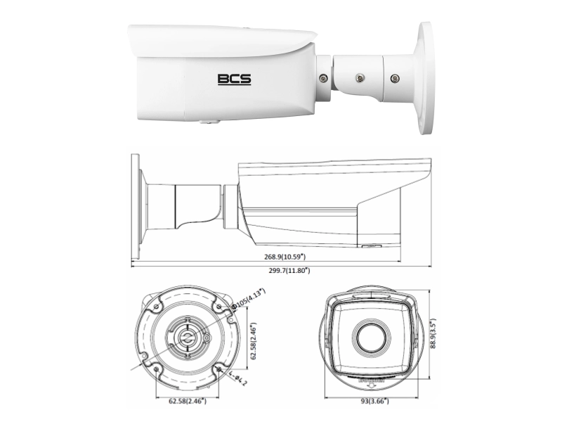 Inteligentna kamera zewnetrzna IP BCS-V-TI231IR6-AI 2MPX ANALITYKA IR60 MICROSD