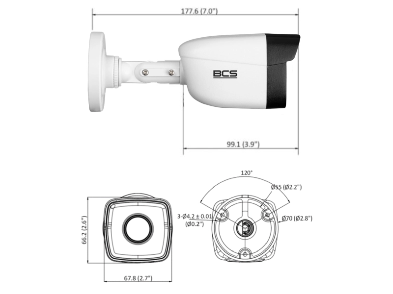 Kamera IP BCS 5MPx BCS-V-TIP15FWR3 Aplikacja IR30 WDR120 PoE