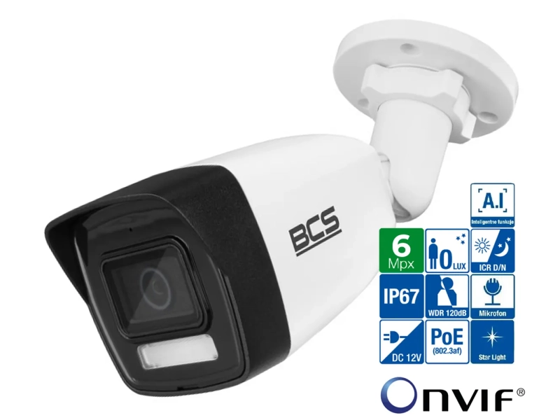 Kamera BCS-V-TIP16FSR3L3(2) 6MPx Skylight NightColor AI Aplikacja Mikrofon