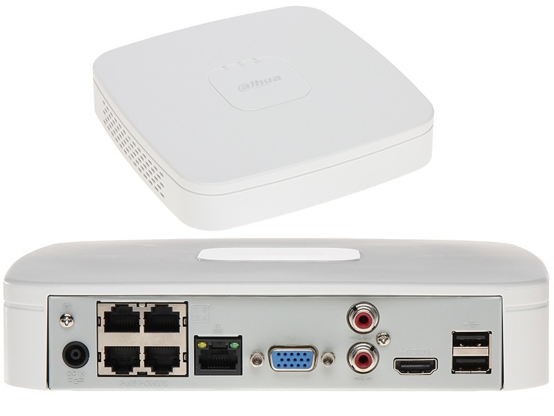 Sieciowy rejestrator IP 4 kanałowy + 4 portowy switch ONVIF POE DHI-NVR4104-P-4KS2