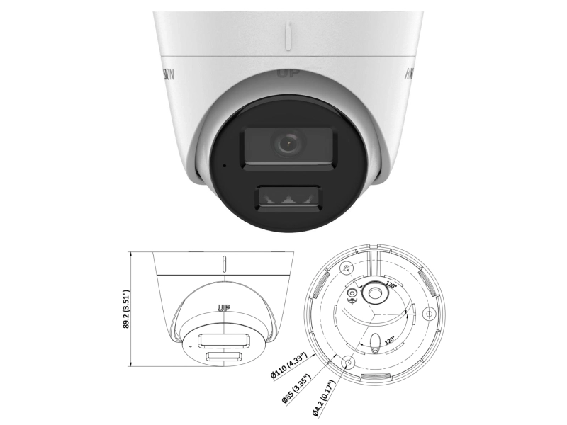 Kamera z podwójnym oświetlaczem DS-2CD1323G2-LIU 2Mpx Smart Hybrid Light Motion Detection 2.0