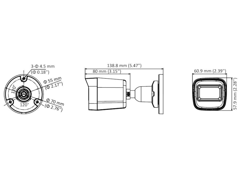 Kamera tubowa 4in1 Hikvision DS-2CE16D0T-ITFS(2.8mm) 2 MPx TurboHD