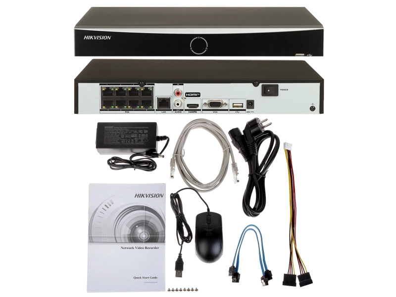 Zestaw monitoring po skrętce do domu biura sklepu Hikvision DS-2CD1143G2-I 4MP MD2.0 POE Dysk 2TB