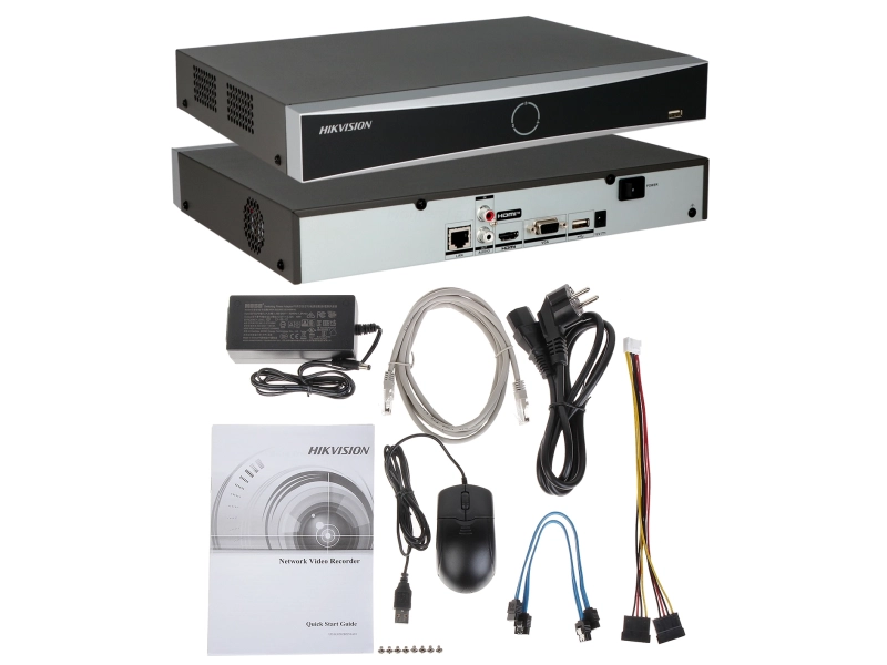 System monitoringu 6 kamer IP Hikvision DS-2CD1043G2-LIU 4Mpx Nowy Model ze światłem hybrydowym i detekcja 2.0