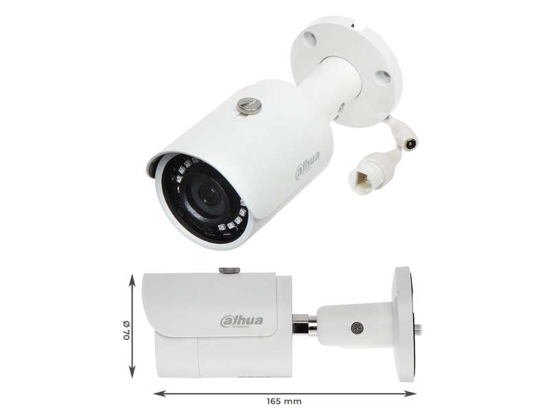 Monitoring domu 4 kamery Dahua IPC-HFW1230S-0280B-S5 + Rejestrator + Switch PoE