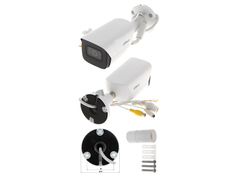 Zestaw Monitoringu IP DAHUA 4 kamery IPC-HFW3842E-AS-0280B 8Mpx Analityka AI SMD + WizSense