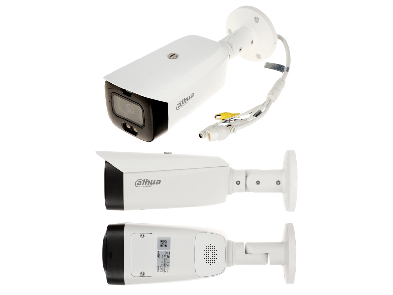Profesjonalny zestaw 6 kamer IP DAHUA z Aktywnym Odstraszaniem Alarm IPC-HFW3849T1-AS-PV-0280B-S4 8Mpx TiOC Full-Color Analityka SMD+ MicroSD Mikrofon