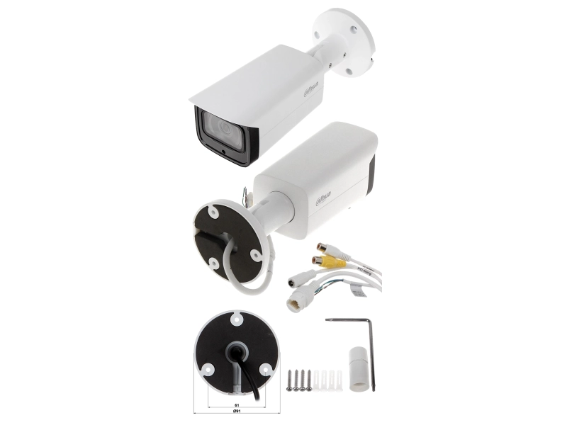 Kamera wandaloodporna IP DAHUA IPC-HFW4831T-ASE-0280B 8MPx Analityka IVS IR60 MicroSD Audio