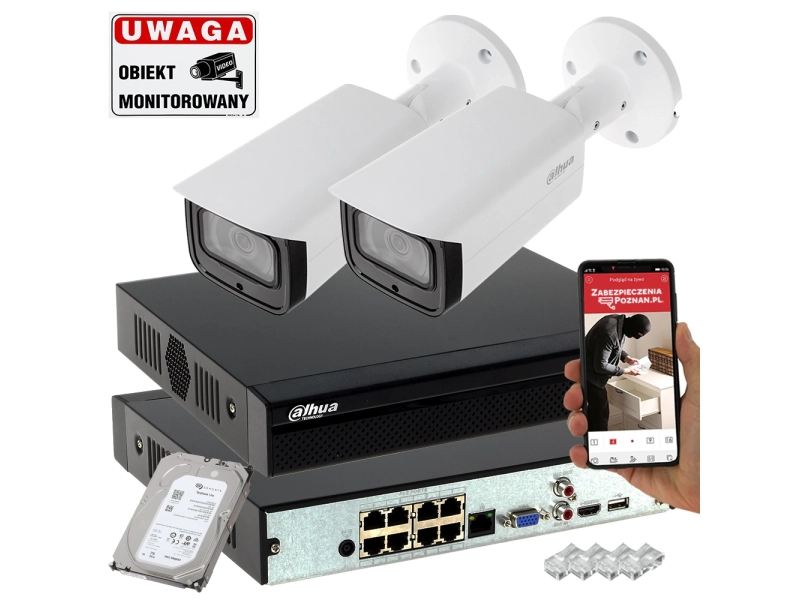 Monitoring 2 kamery zestaw IP Dahua 8MPx IPC-HFW4831T-ASE-0280B Analiza IVS