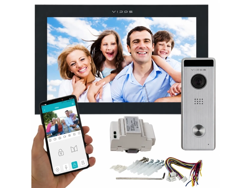 Wideodomofon WIFI Vidos X M14B-X + S10 10-calowy Monitor Aplikacja Podczerwień MicroSD