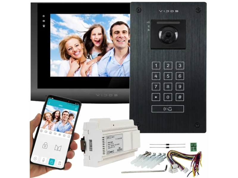 Wideodomofon 2IP 2 żyłowy Vidos M200B-X + S204B Android Podczerwień MicroSD