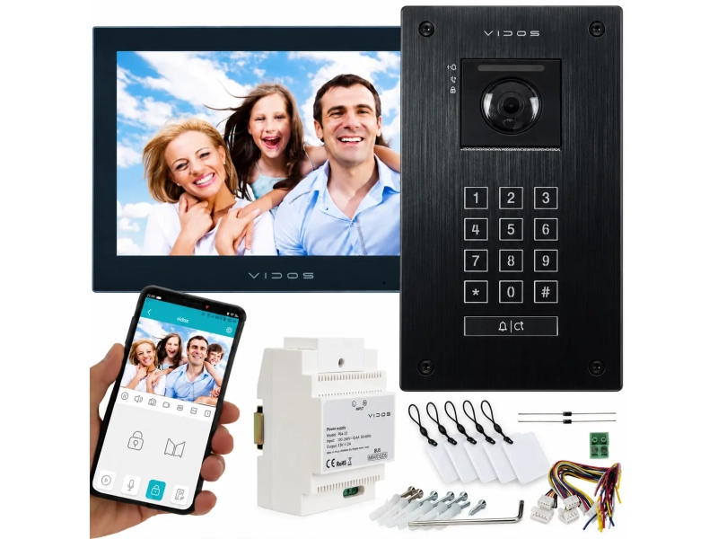 Wideodomofon 2IP 2 żyłowy Vidos M205B-X + S204B Android Podczerwień MicroSD