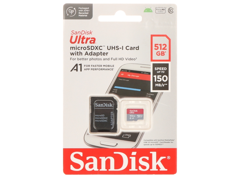 Karta pamięci MicroSD 512GB SANDISK + adapter