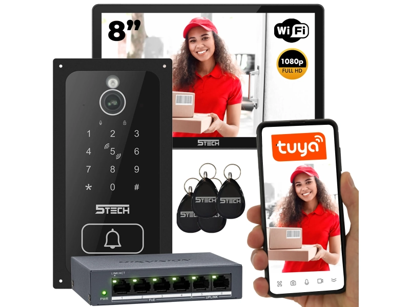 Wideodomofon zestaw 5TECH WIFI 8