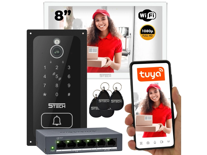 Wideodomofon zestaw 5TECH WIFI 8