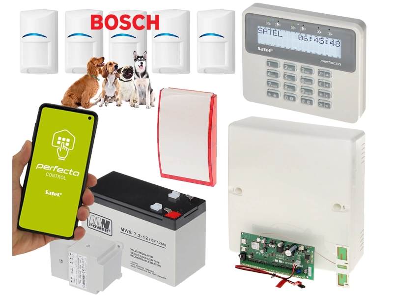 Alarm domowy przewodowy SATEL Perfecta16 na 5 czujek Bosch