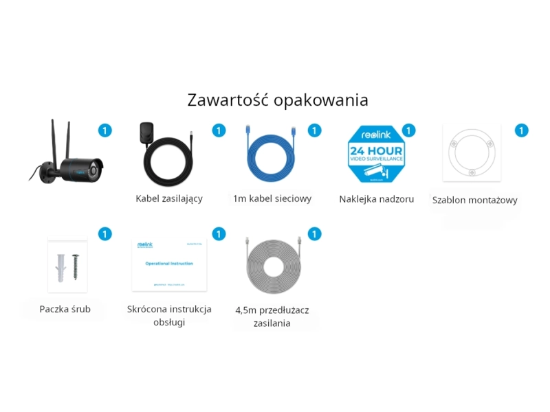 Bezprzewodowa czarna kamera Reolink W320 5mpx Inteligentna Detekcja Mikrofon MicroSD