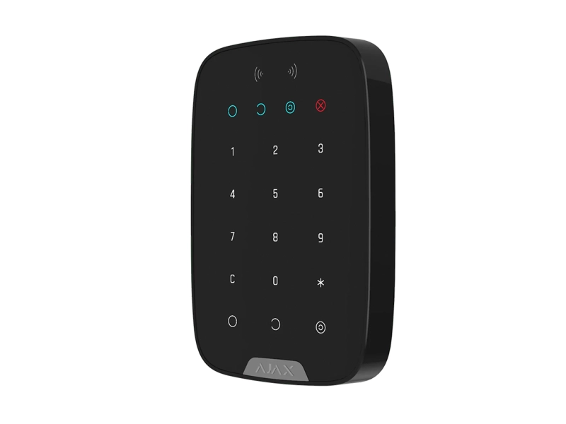 Bezprzewodowa klawiatura Manipulator KeyPad Plus BLACK AJAX czarny z obsługą obsługą kart i tagów zbliżeniowych