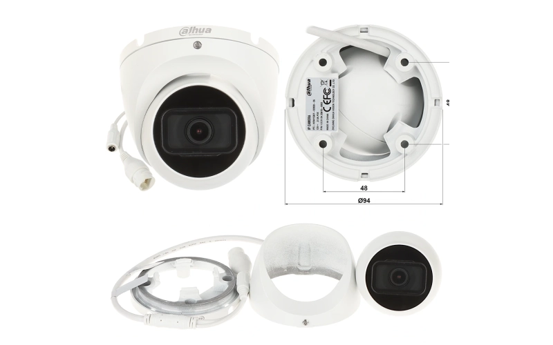 Zestaw do monitoringu 2 kamery rejestrator IPC-HDW1530T-0280B-S6-WHITE 5MPx IR30 Mikrofon PoE