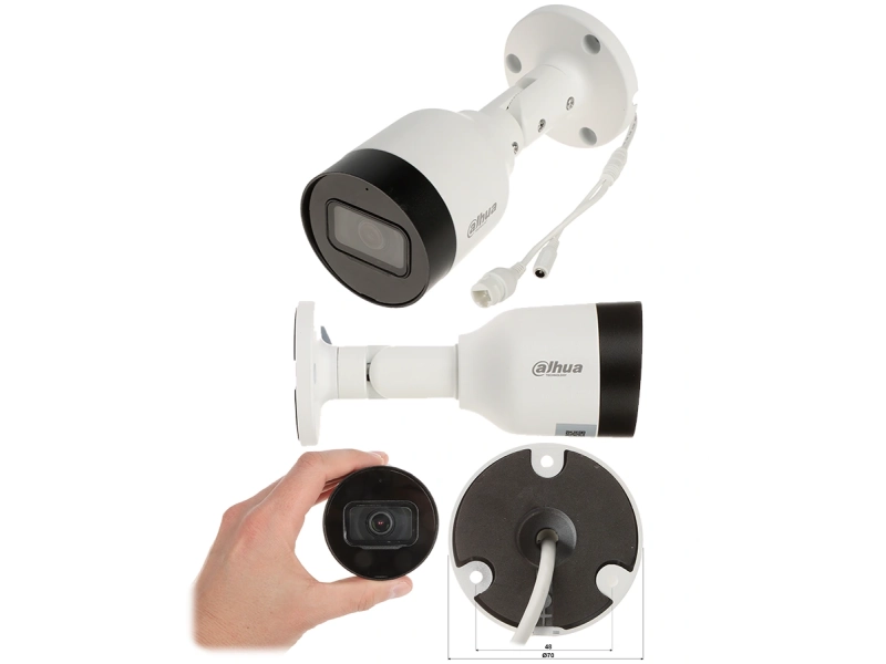 Monitoring firmy 8 kamer IP Dahua IPC-HFW1530S-0280B-S6 5Mpx Mikrofon