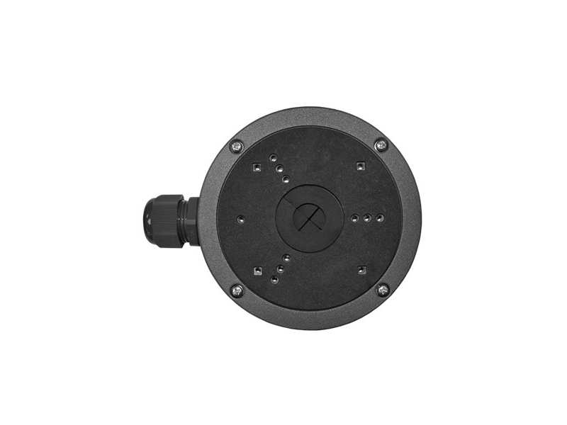 DS-1280ZJ-XS Uniwersalna czarna puszka montażowa z dławikiem do kamer tubowych i kopułkowych