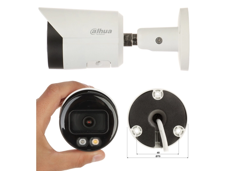 Zestaw monitoringu posesji 6 zewnętrznych kamer IP Dahua IPC-HFW2849S-S-IL-0280B 8MPx Wykrywanie dźwięku, Podwójny oświetlacz, Analityka