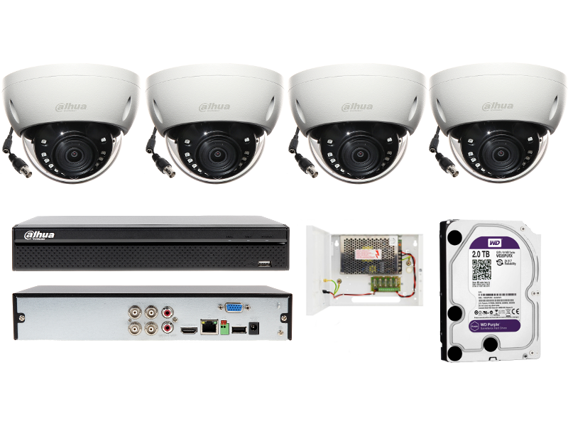 Kompletny system monitoringu domu Dahua na 4 kamery FULL HD
