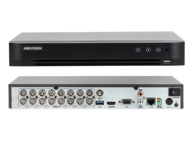 Rejestrator DVR HD-TVI 16 kanałowy do 3Mpx iDS-7216HQHI-K1/4S AcuSensu na 1 dysk HDD