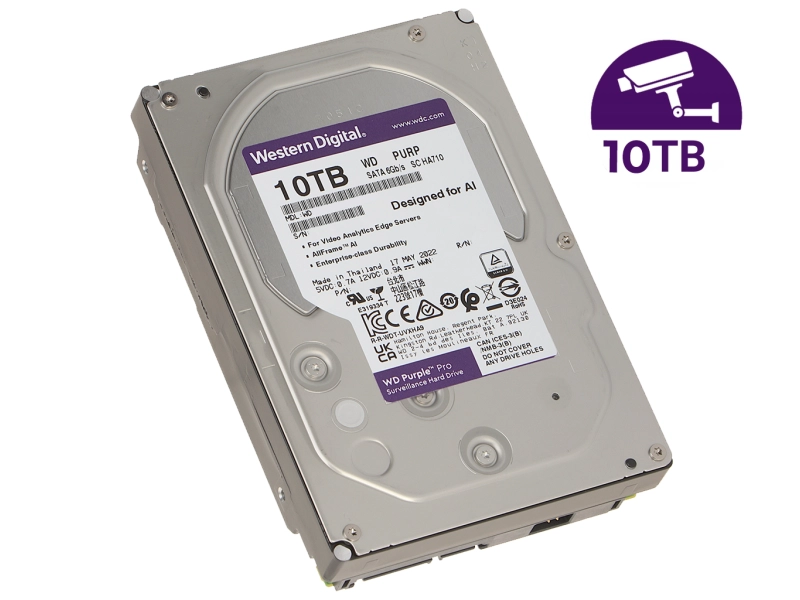 Dysk do monitoringu rejestratora WD Purple 10TB do pracy ciągłej HDD 3,5"