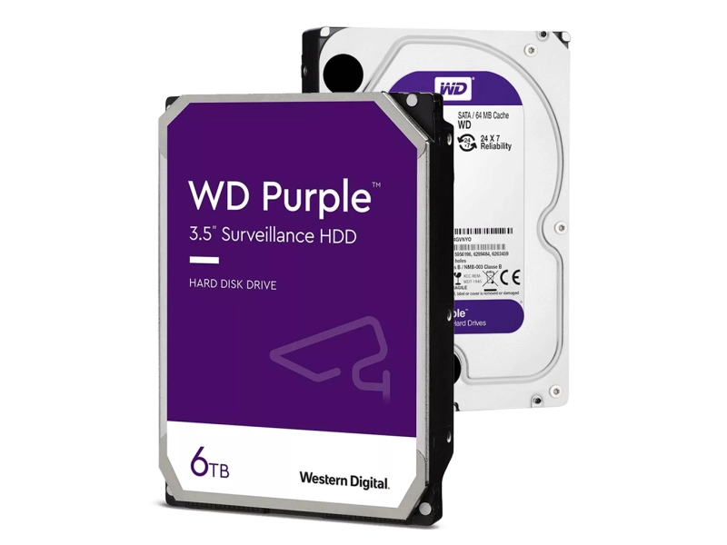 Dysk do monitoringu rejestratora WD Purple 6TB do pracy ciągłej HDD 3,5