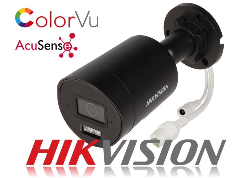 Kamera IP z podwójnym oświetlaczem Hikvision DS-2CD2047G2H-LIU/SL(eF) BLACK 4Mpx Smart Hybrid Light ColorVu Acusense Mikrofon MicroSD